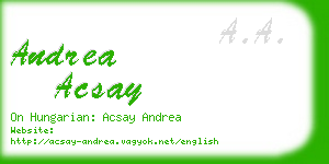 andrea acsay business card